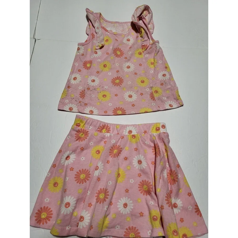 (#9) The Childer's Place Girl Pink Top & Skirt Outfit Toddler 2T